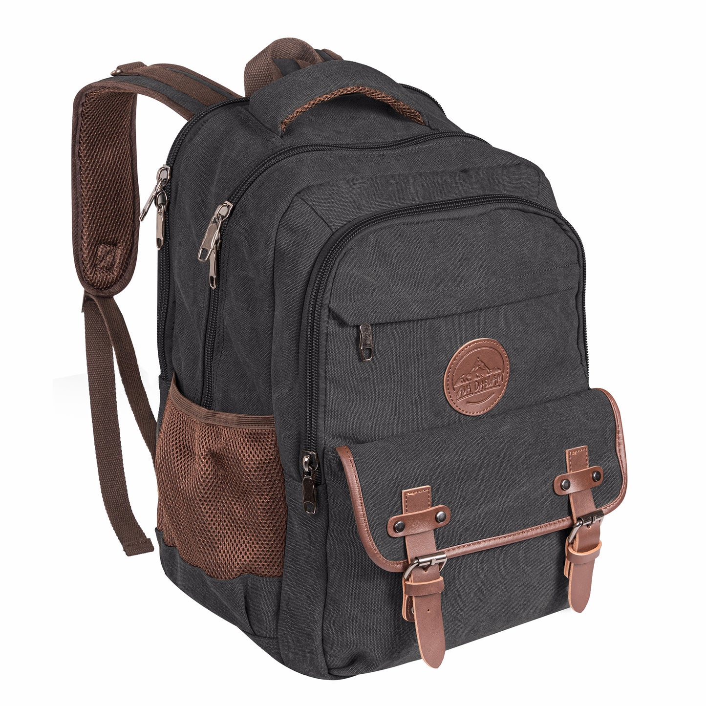 Ama Dablam Original Canvas Backpack | 18” Laptop Pocket | XL Size - 30L | Many Pockets | Durable Zippers (Charcoal)
